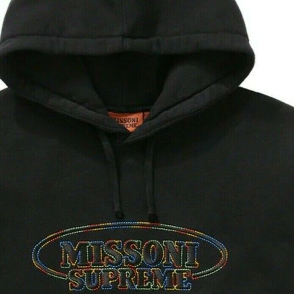 Supreme X Missoni hooded sweatshirt “BLACK” Size L - Picture 2 of 5